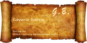 Gavora Barna névjegykártya